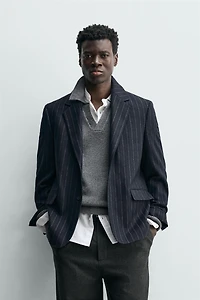BLAZER RAYÉ EN FLANELLE