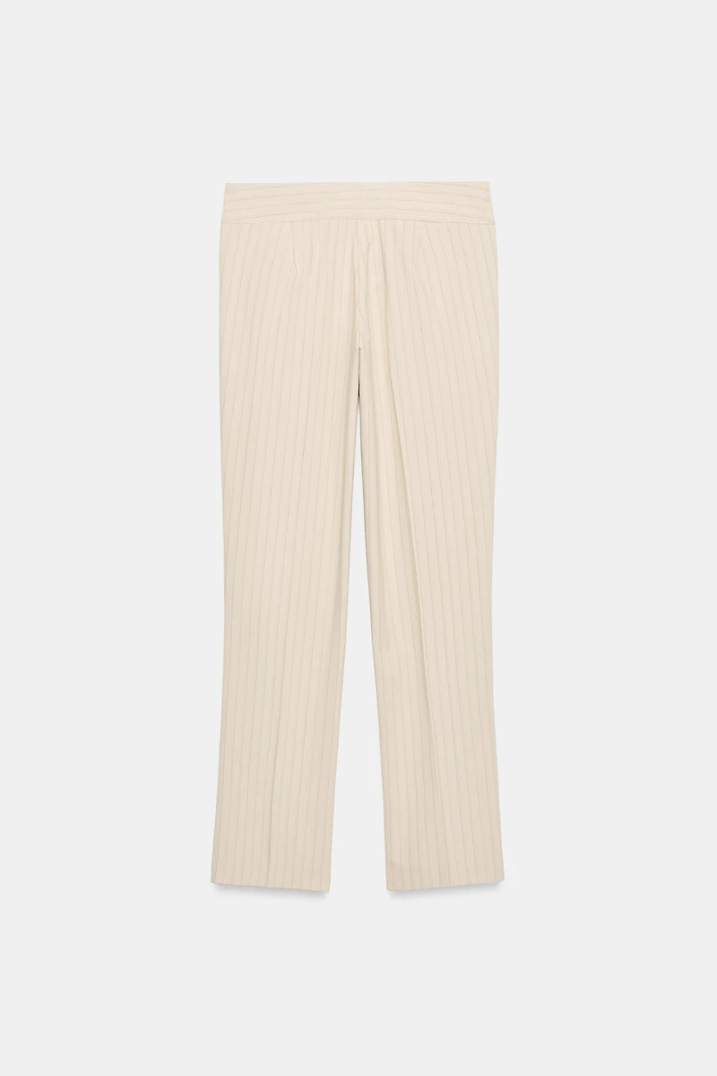 PINSTRIPE STRAIGHT LEG PANTS