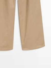 Wide-leg darted trousers