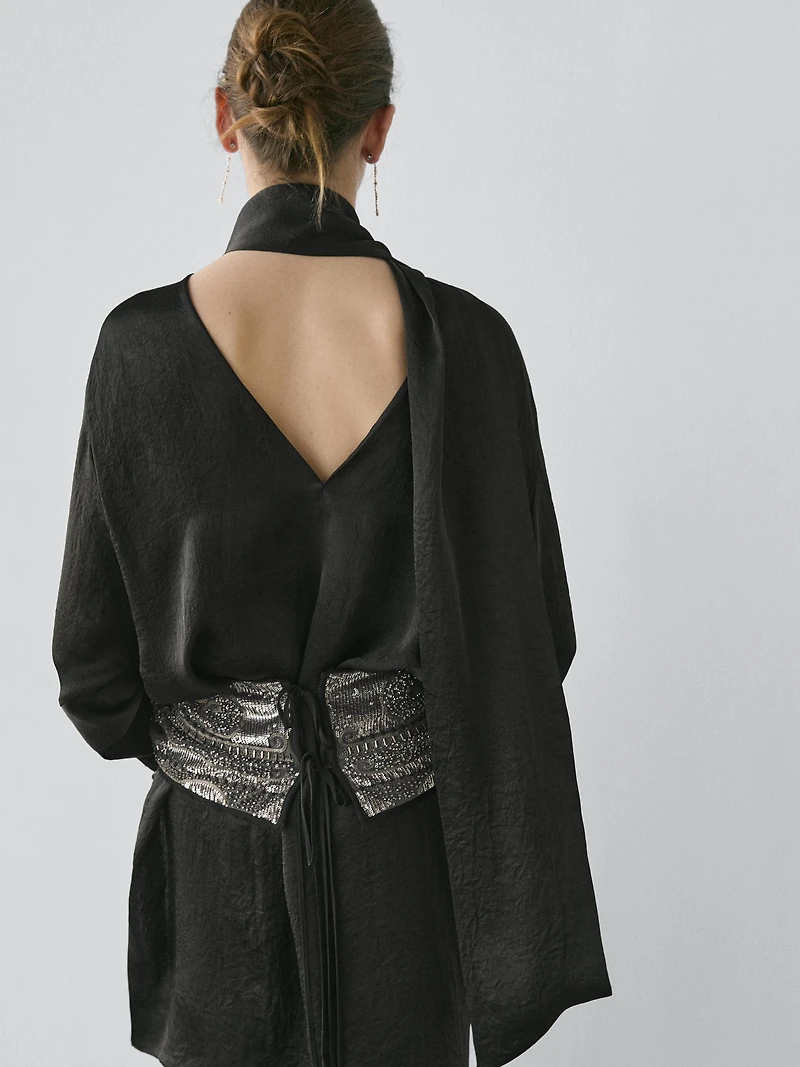 Sash belt with embroidered details - STUDIO