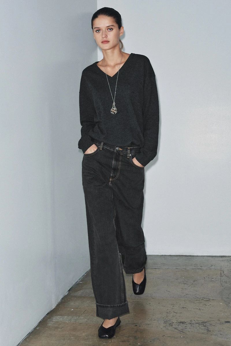 ZW COLLECTION MID-RISE BAGGY JEANS