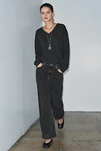 ZW COLLECTION MID-RISE BAGGY JEANS