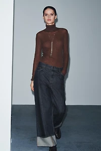 ZW COLLECTION MID-RISE WIDE LEG JEANS