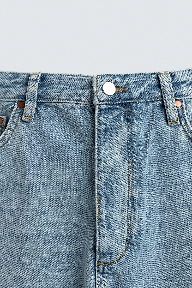 COTTON-LYOCELL STRAIGHT ANKLE FIT JEANS