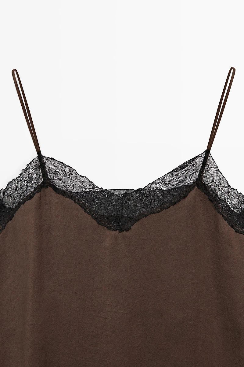 Contrast lace camisole top