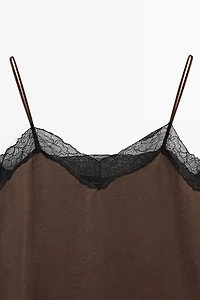 Contrast lace camisole top
