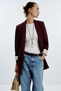 PRINTED CUFF BLAZER
