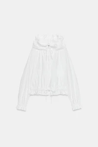 VESTE ZIPPÉE À VOLANTS