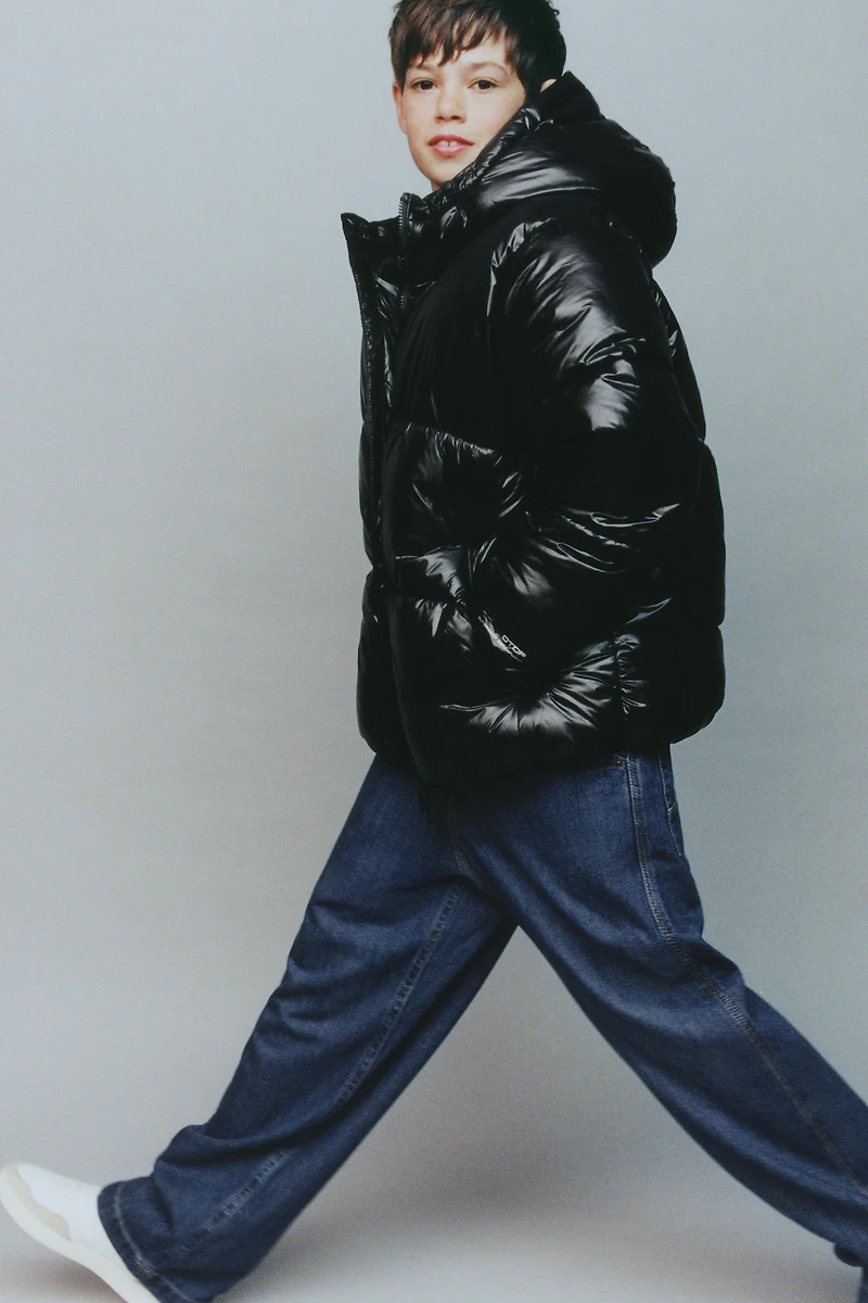 HOODED WATER REPELLENT PUFFER COAT