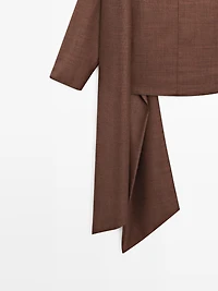 100% wool voluminous neck blouse - STUDIO