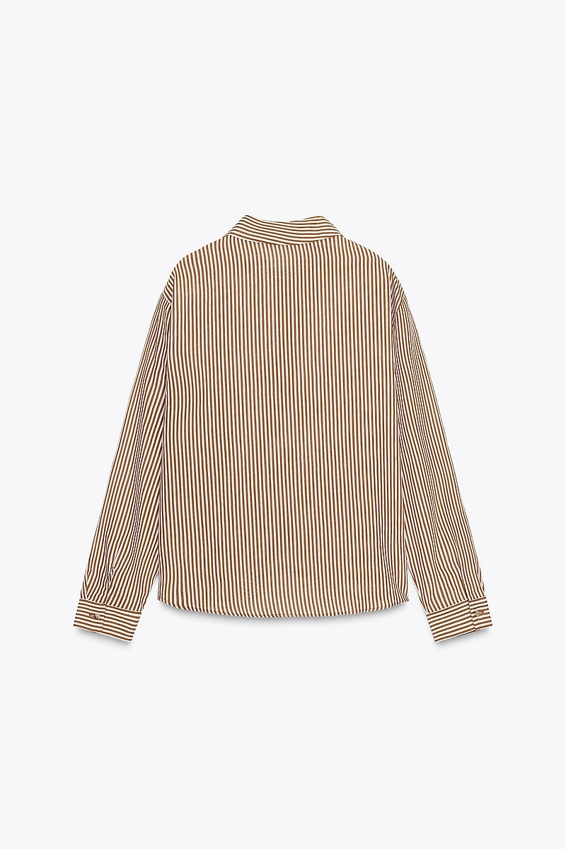 STRIPED EMBROIDERED BEADED SHIRT