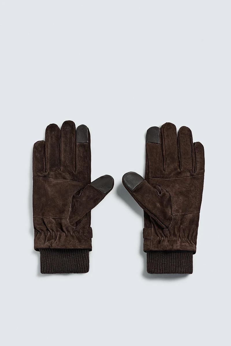 COMBINATION SUEDE LEATHER GLOVES