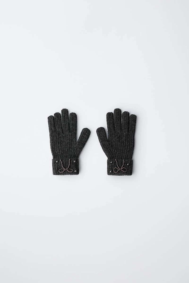 KNIT GLOVES WITH PEARLS