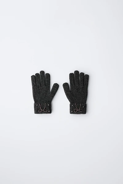 KNIT GLOVES WITH PEARLS