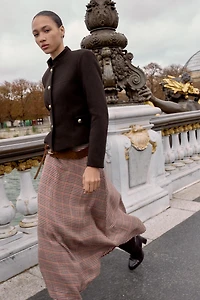 VESTE EN LAINE À COL MONTANT