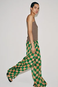PANTALON PALAZZO À CARREAUX RAMIE ZW COLLECTION