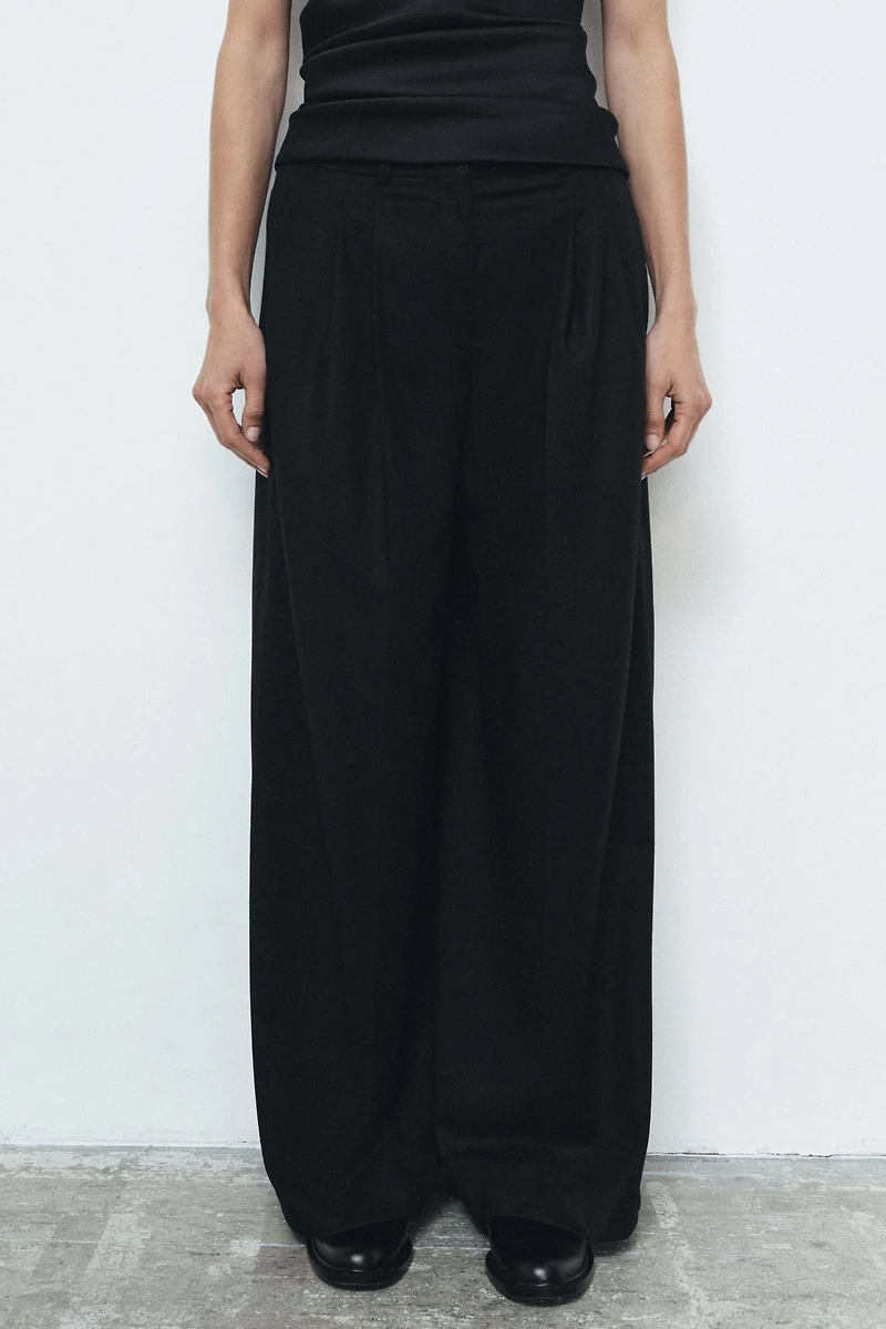 WIDE LEG PLEATED PANTS ZW COLLECTION