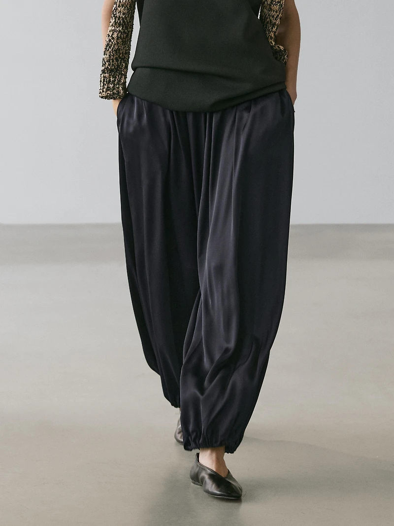 Pantalon satiné balloon
