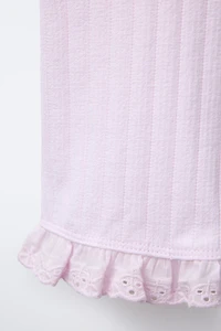 SWISS EMBROIDERED JACQUARD PANTS