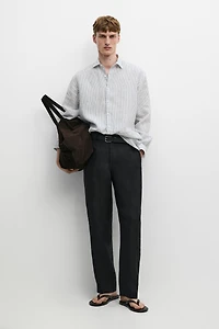 100% linen striped shirt