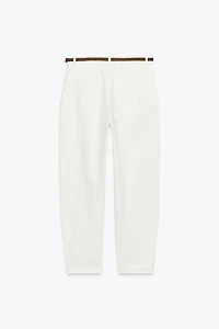 BRAIDED BELTED CHINO PANTS
