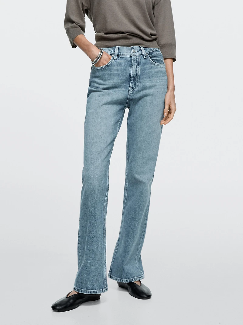 High-waist boot-cut jeans