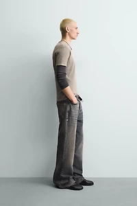 SLIM FIT TEXTURED KNIT T-SHIRT