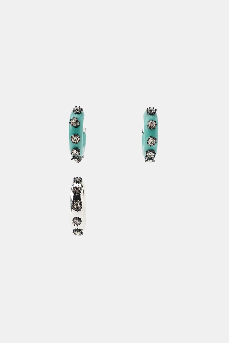 PACK OF SPARKLY HOOP AND EAR CUFF EARRINGS