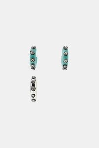 PACK OF SPARKLY HOOP AND EAR CUFF EARRINGS