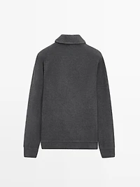 Half-zip cotton blend polo shirt