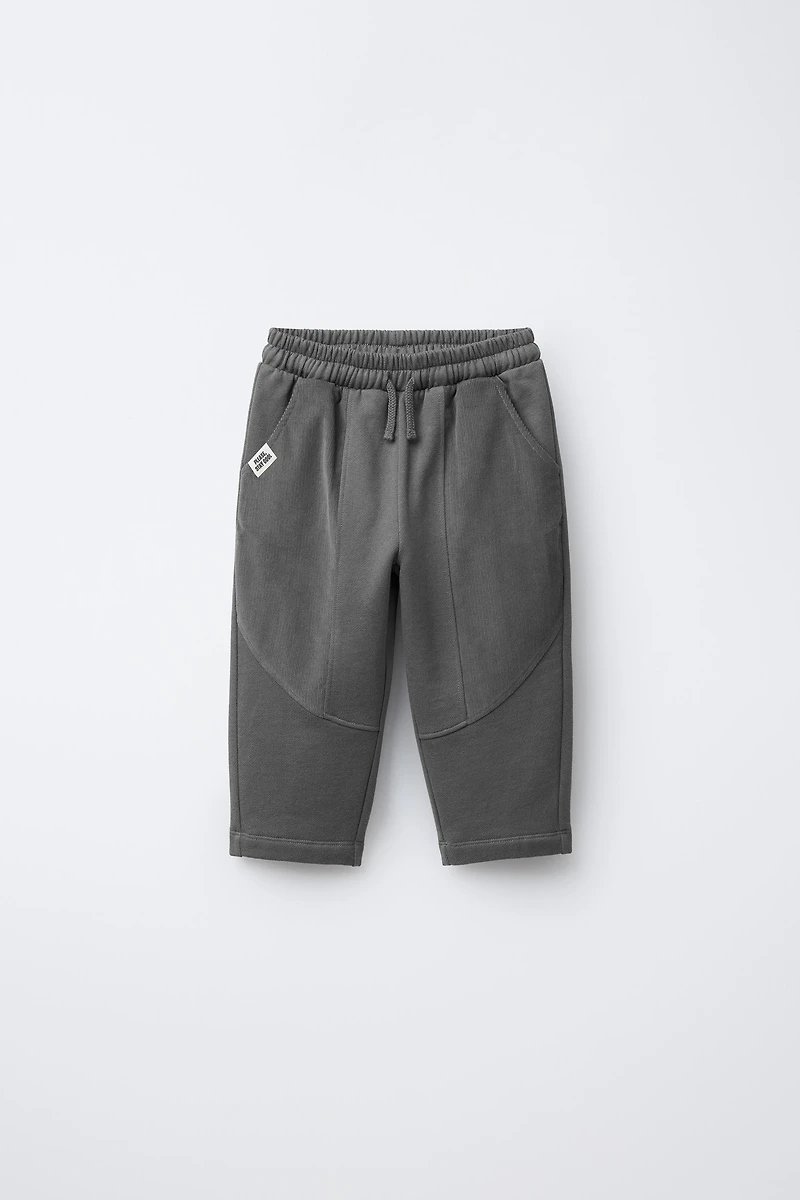 CONTRASTING CORDUROY PLUSH PANTS