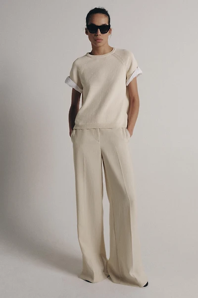 COMBINED TURN-UP SLEEVE KNIT JUMPER