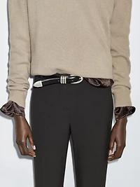 Pull à col roulé en laine mélangée