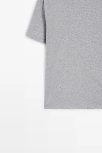 Short sleeve melange cotton T-shirt