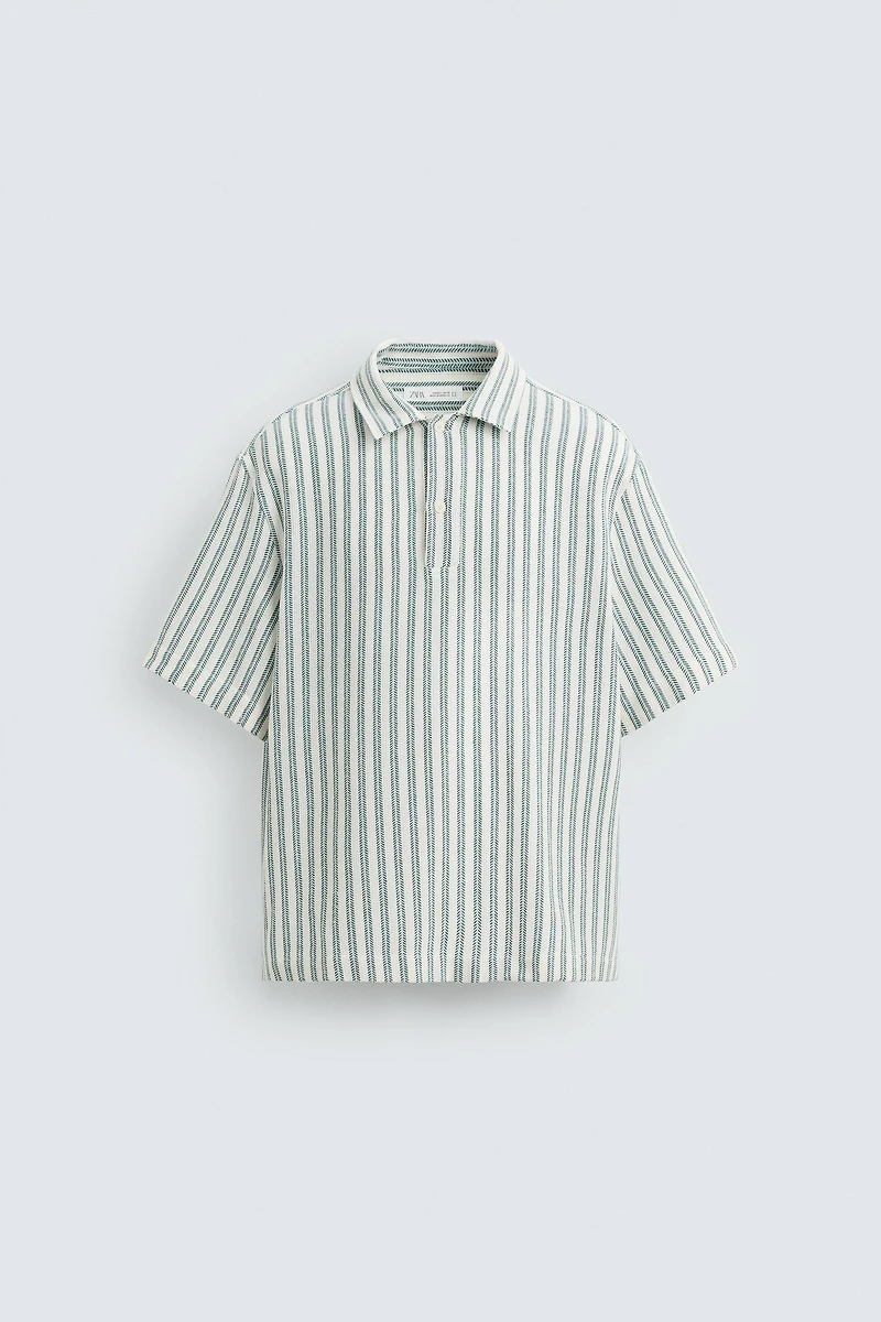 CHEMISE POLO STRUCTURÉE À CHEVRONS