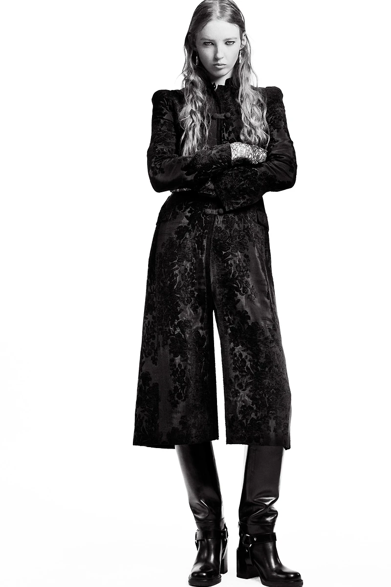 ZW COLLECTION LIMITED EDITION VELVET JACQUARD COAT