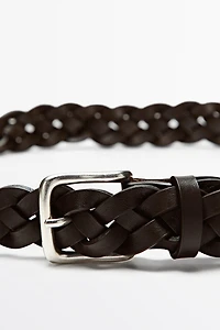 Braided nappa leather belt