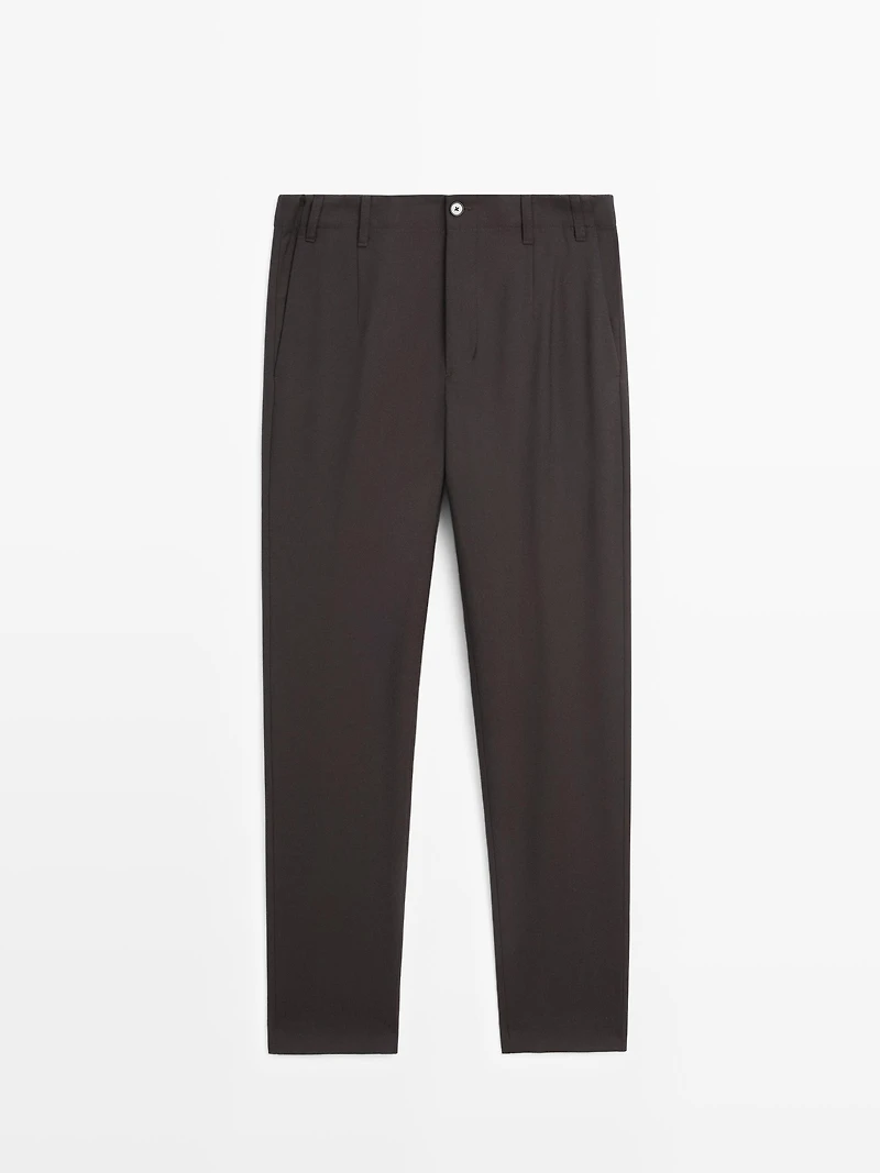 Cool wool textured trousers