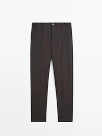 Cool wool textured trousers