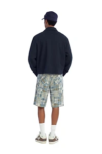 RELAXED FIT PLAID PATCHWORK SHORTS