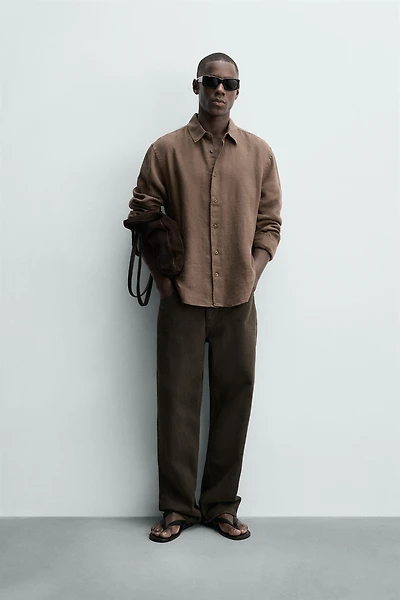 100% LINEN REGULAR FIT SHIRT