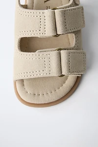 LEATHER DOUBLE STRAP BAREFOOT SANDALS