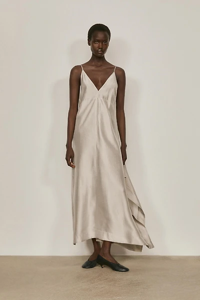 Midi slip dress with V-neckline - LIMITED EDITION