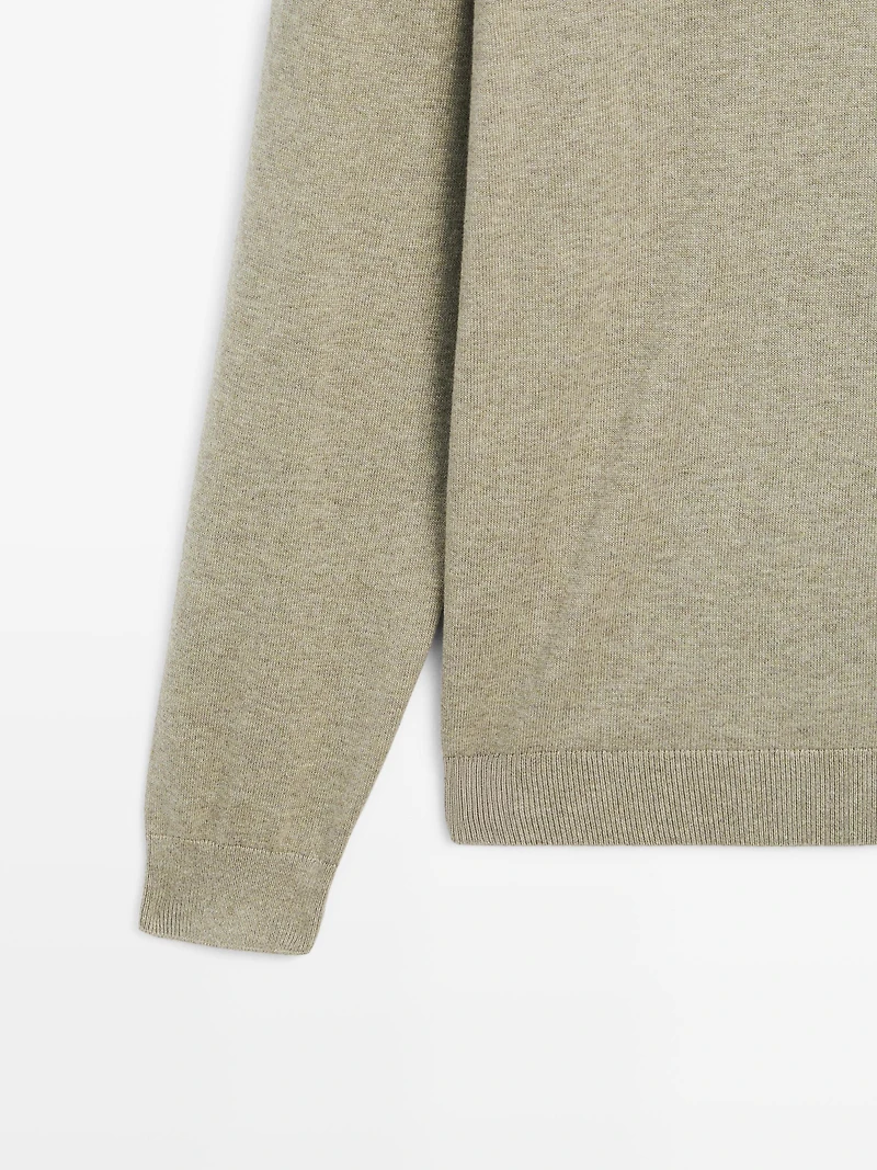 Pull en maille à col camionneur boutonné