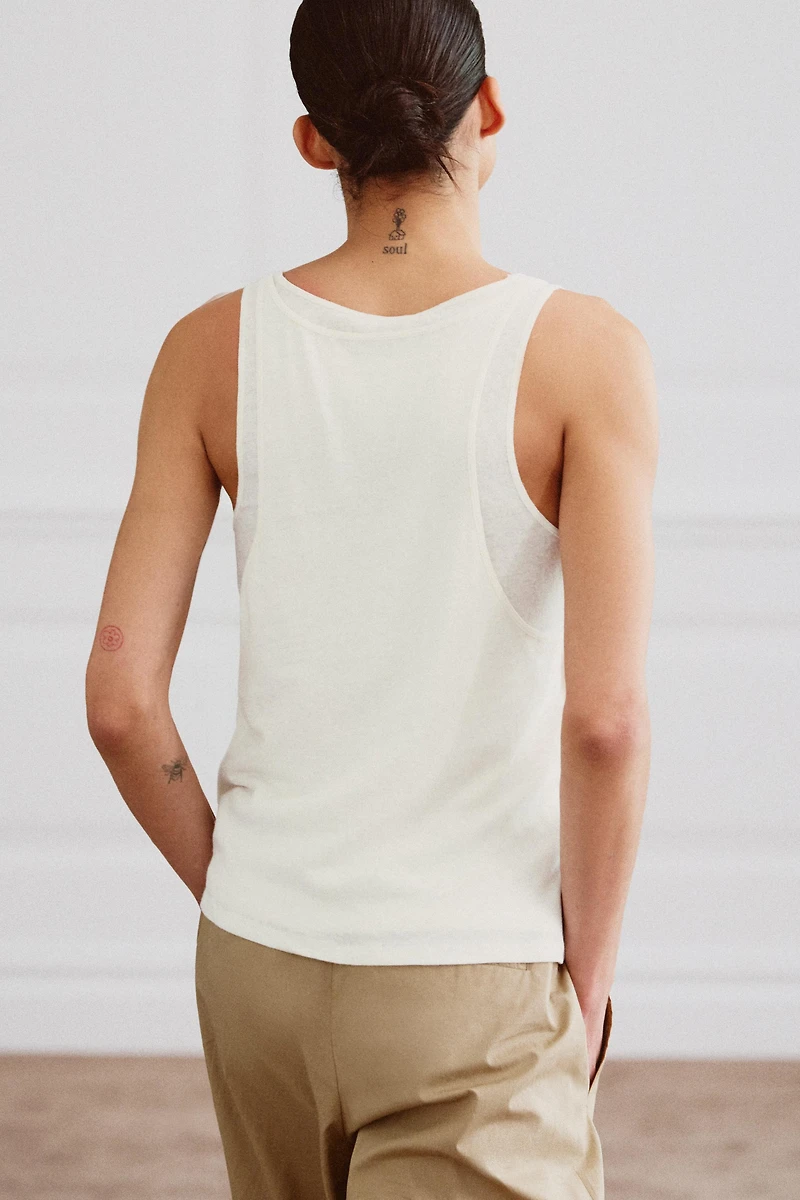 COTTON AND LINEN BLEND TOP