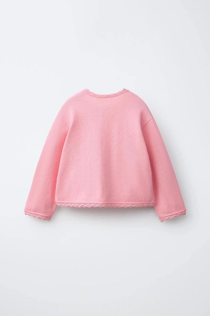OPENWORK KNIT CARDIGAN