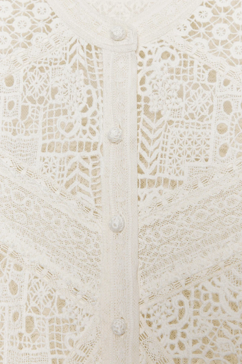 EMBROIDERED LACE BLOUSE ZW COLLECTION