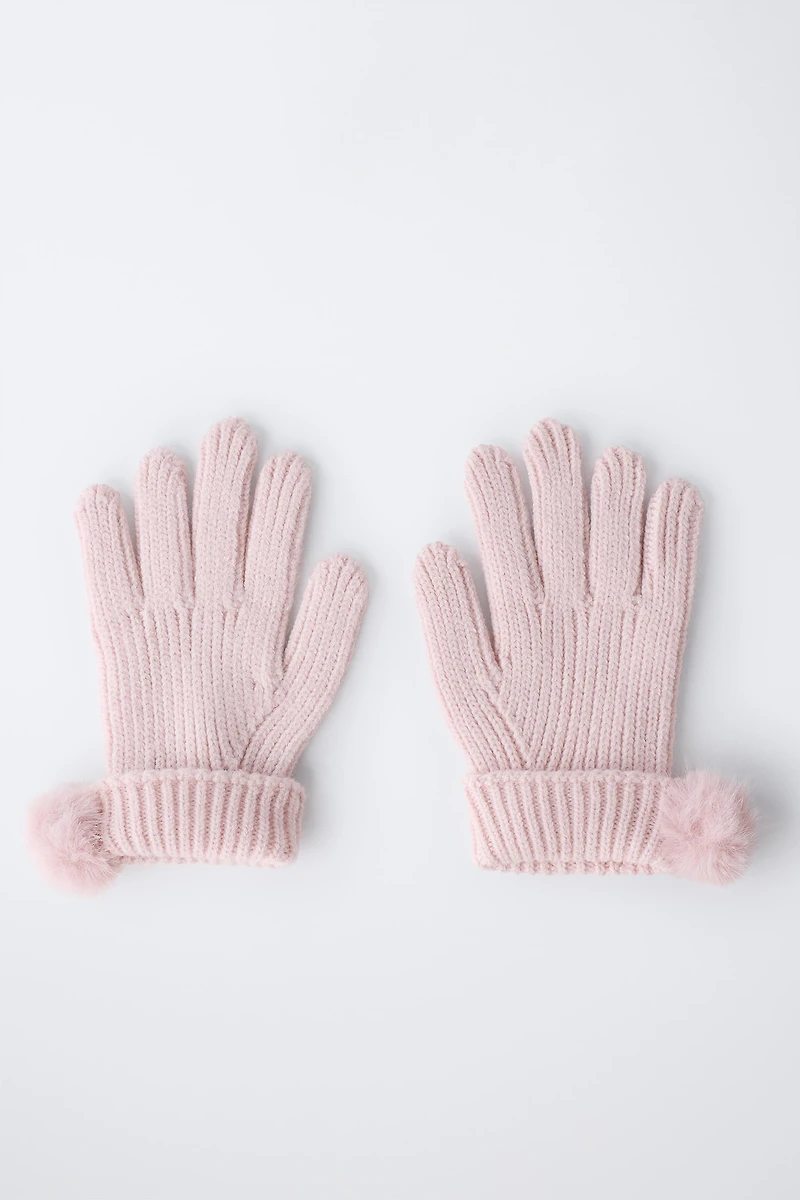 POM-POM KNIT GLOVES