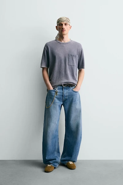 RELAXED FIT WASHED KNIT T-SHIRT