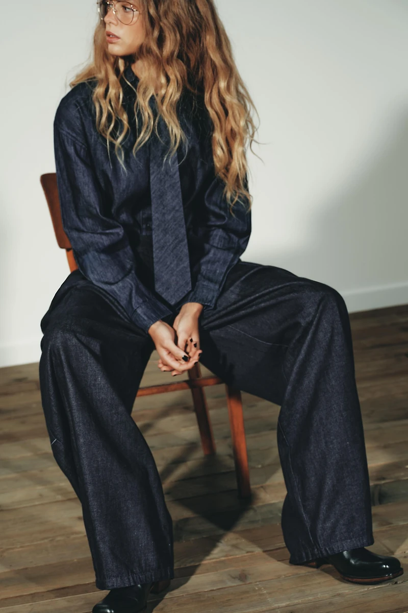 TRF DENIM TIE BODYSUIT